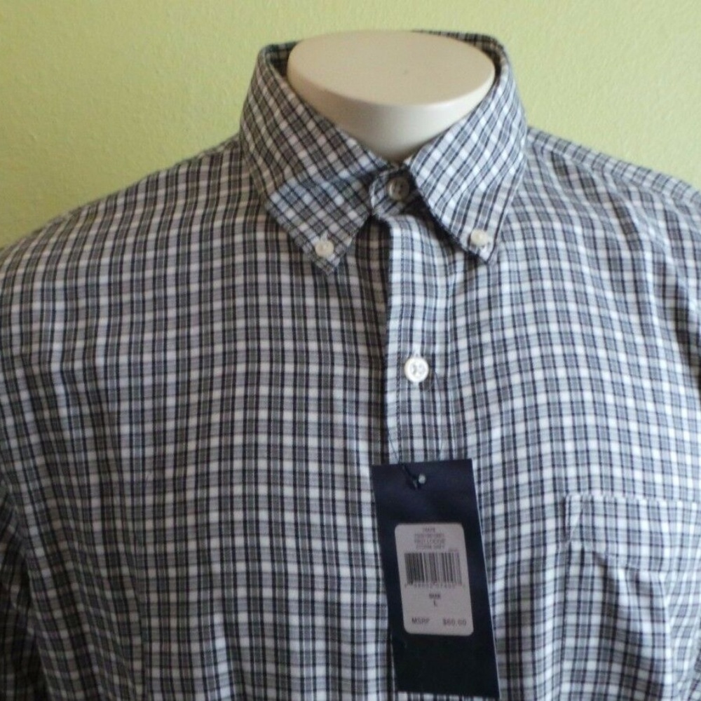 NWT Classic Fit Checked Twill Casual Button down shirt Red Lodge storm grey - Picture 7 of 11